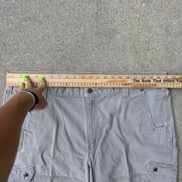 Carhartt Gray Relaxed Fit Ripstop Cargo Work Pants B342 DES 42x32 - Picture 5 of 7